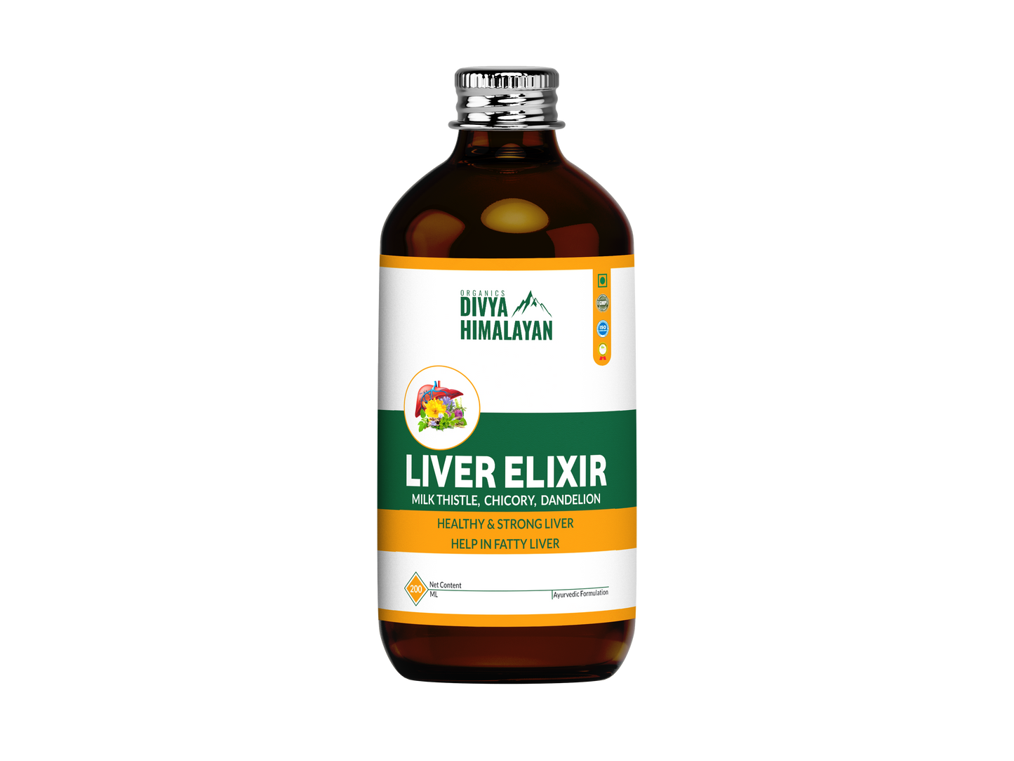 Liver Elixir Enriched With Milk Thistle, Chicory, Dandelion for Healthy & Strong Liver Syrup 200Ml